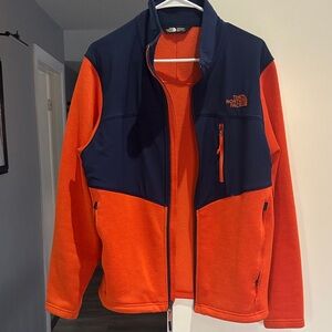 The North Face Men's Vibrant Orange and Dark Blue Jacket
